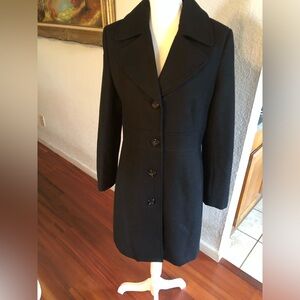 Beau Monde Black Vintage Wool Blend Coat